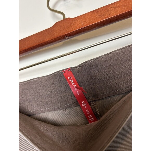 Spanx Stretch Wide Leg Cropped Twill Pant Tan Size Small Tall - Picture 6 of 10